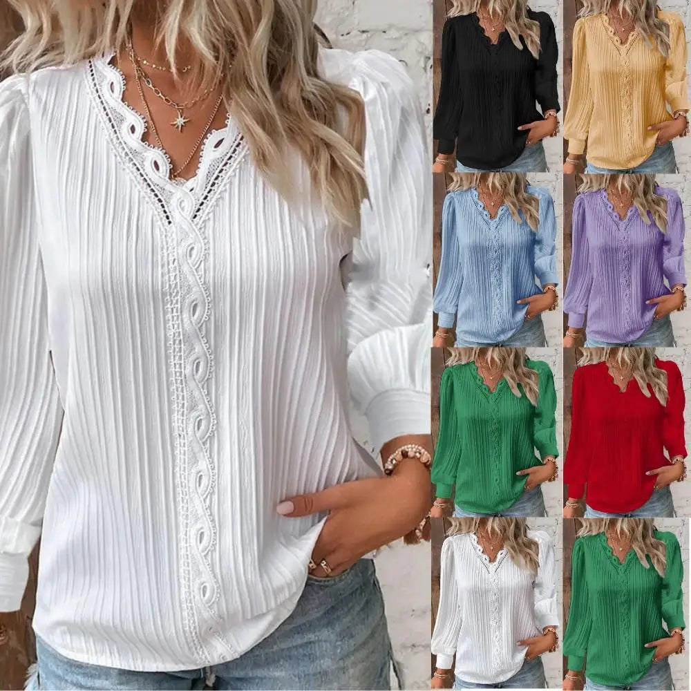Blouse en dentelle de mousseline pour femmes