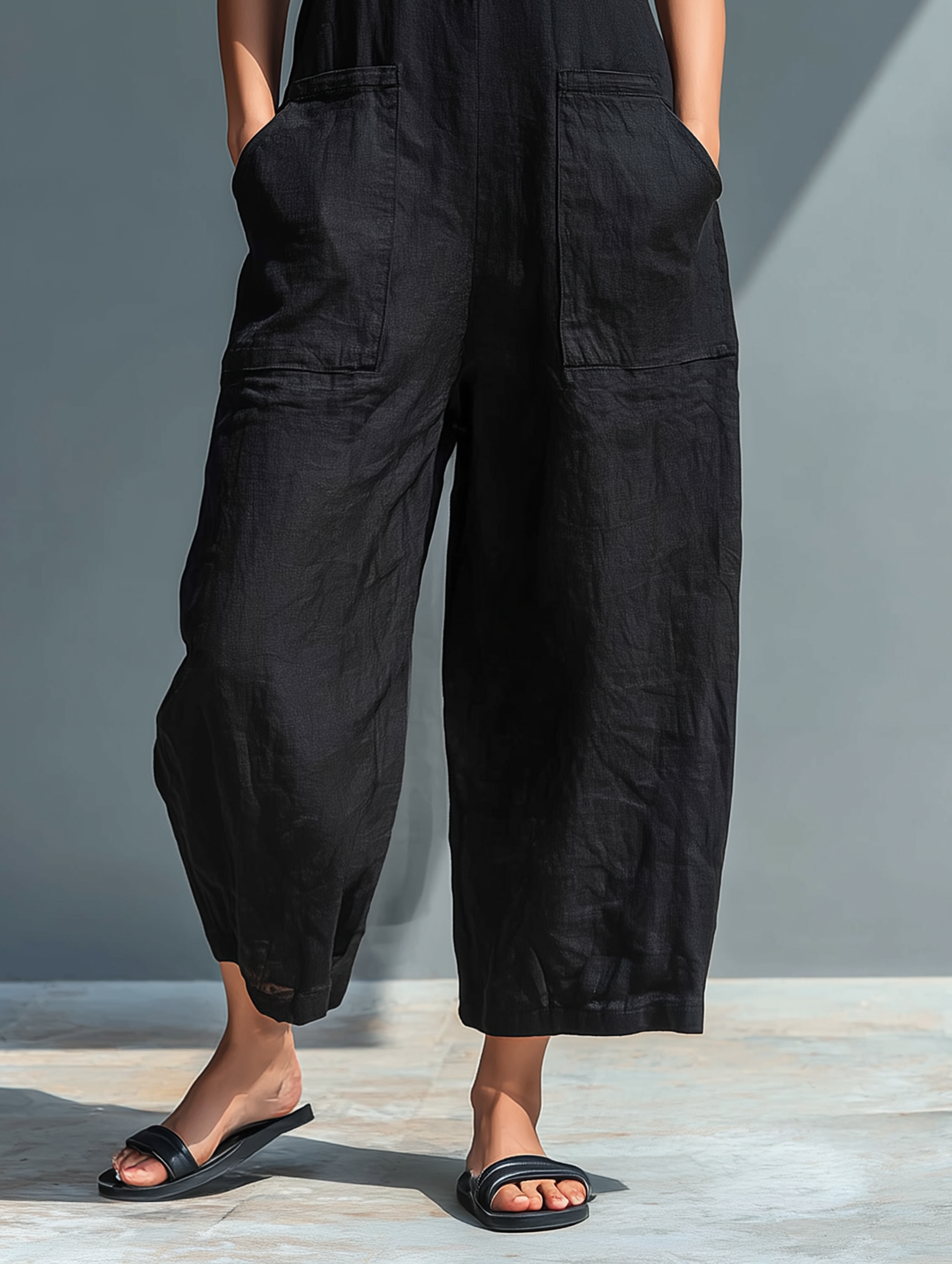 Combinaison fluide en lin pour femme