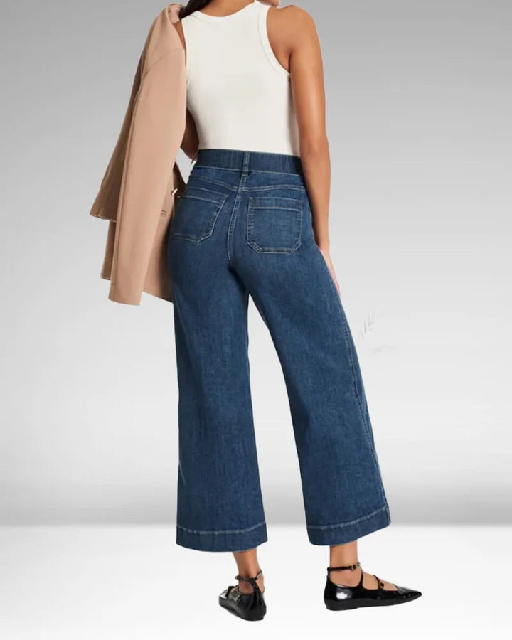 Jean chic taille haute à jambes larges