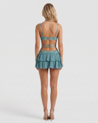 Robe Mini Luna Élégante en Satin pour Femme