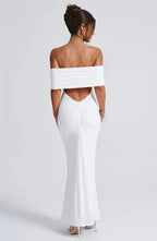 Robe maxi dos nu sans bretelles pour femmes
