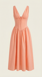 Robe mi-longue d'été corset pour femme