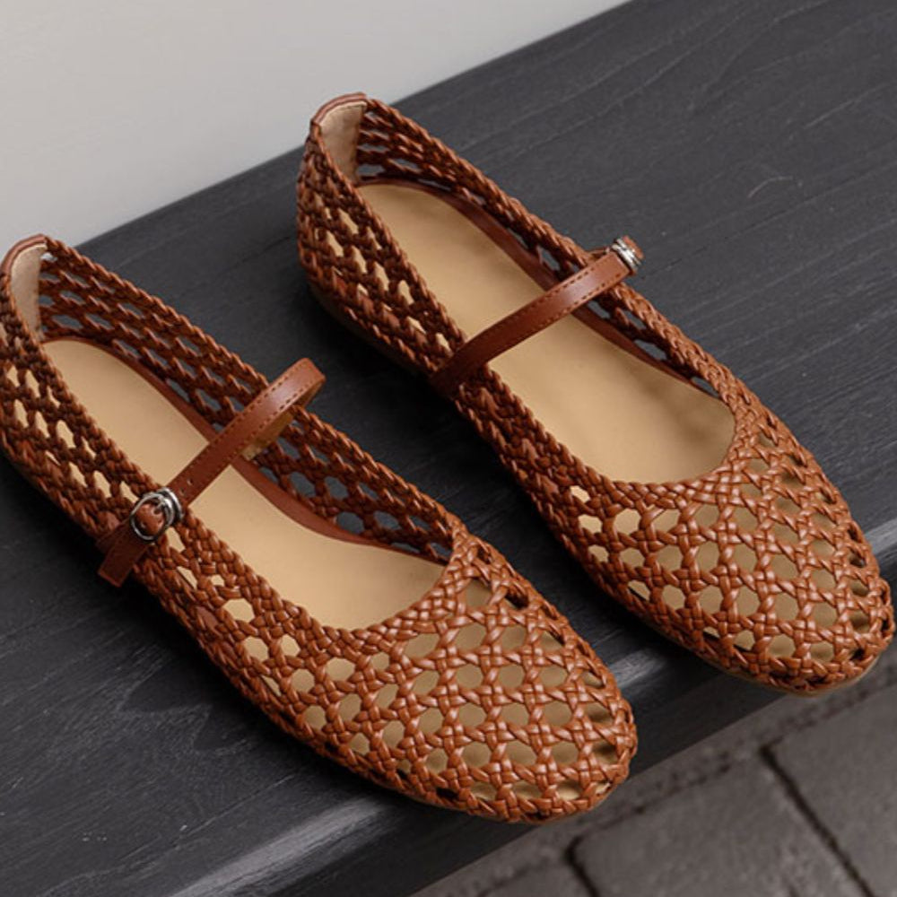 Ballerines en maille tissée pour femmes