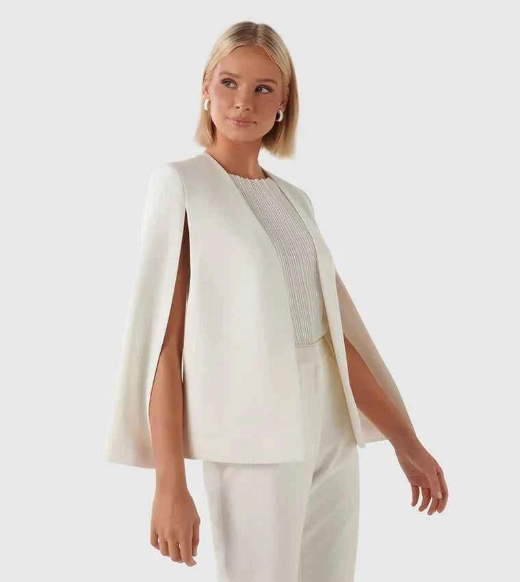 Blazer Cape Élégant pour Femme avec Coupe Flottante et Fente aux Manches