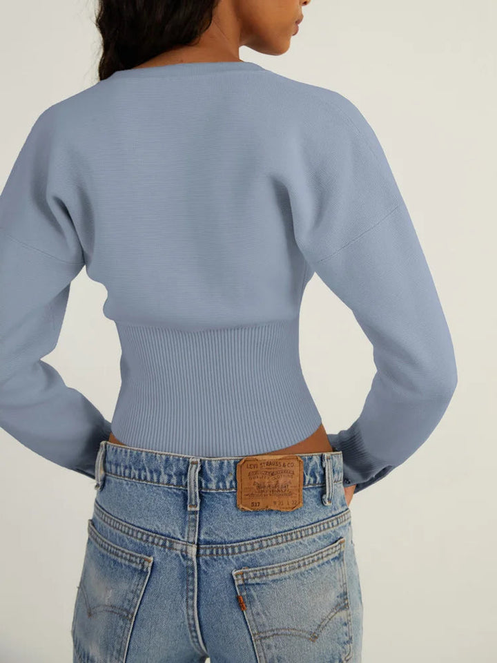 Cardigan ajusté en maille nervurée patchwork