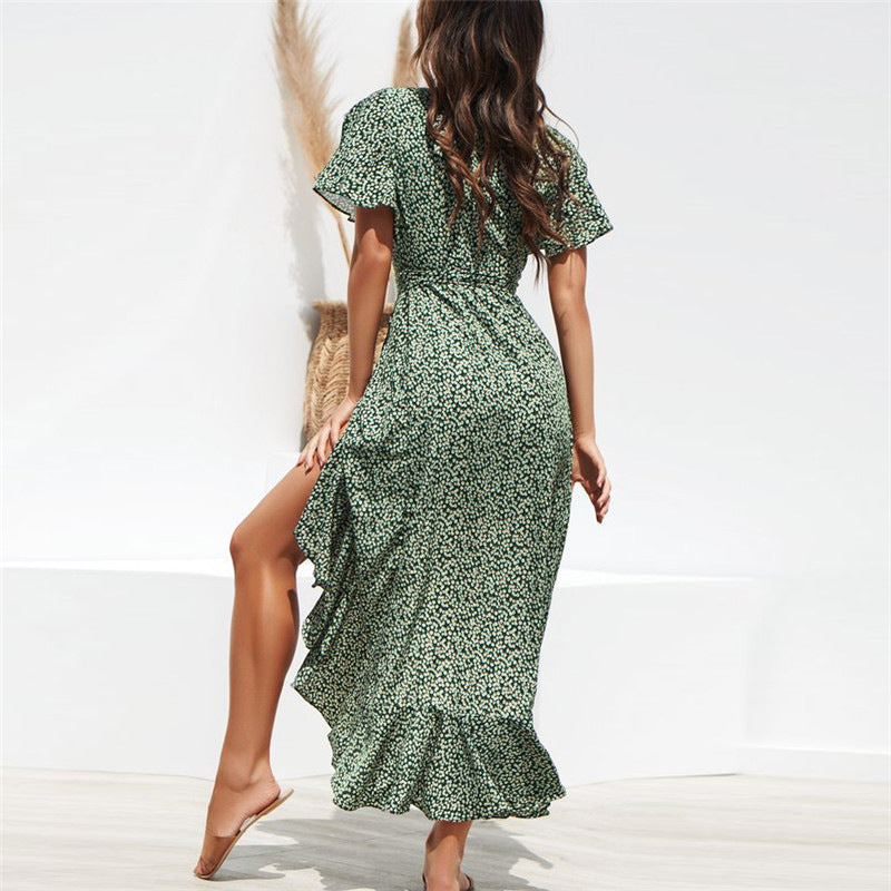 Robe longue élégante à roses