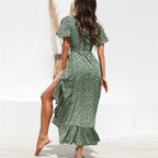 Robe longue élégante à roses