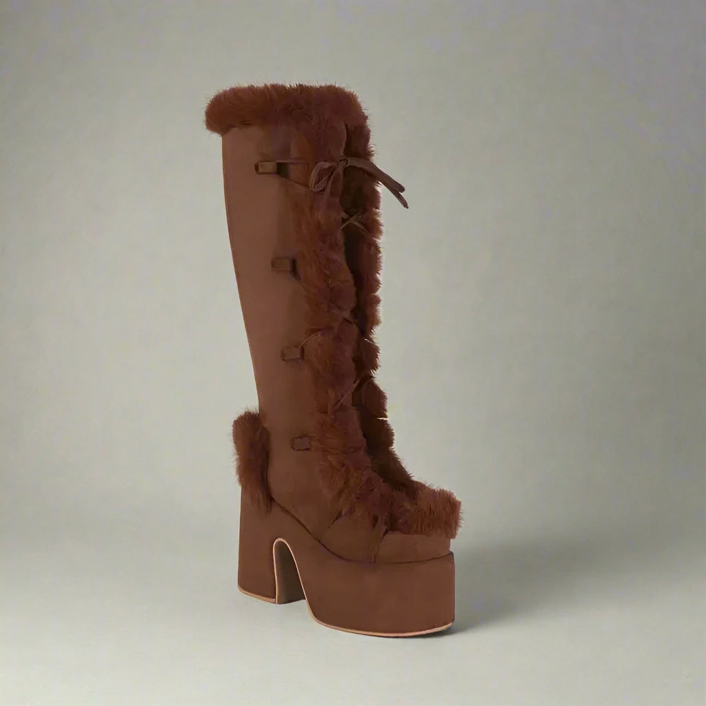 Bottes à plateforme épaisses et confortables pour le style hivernal