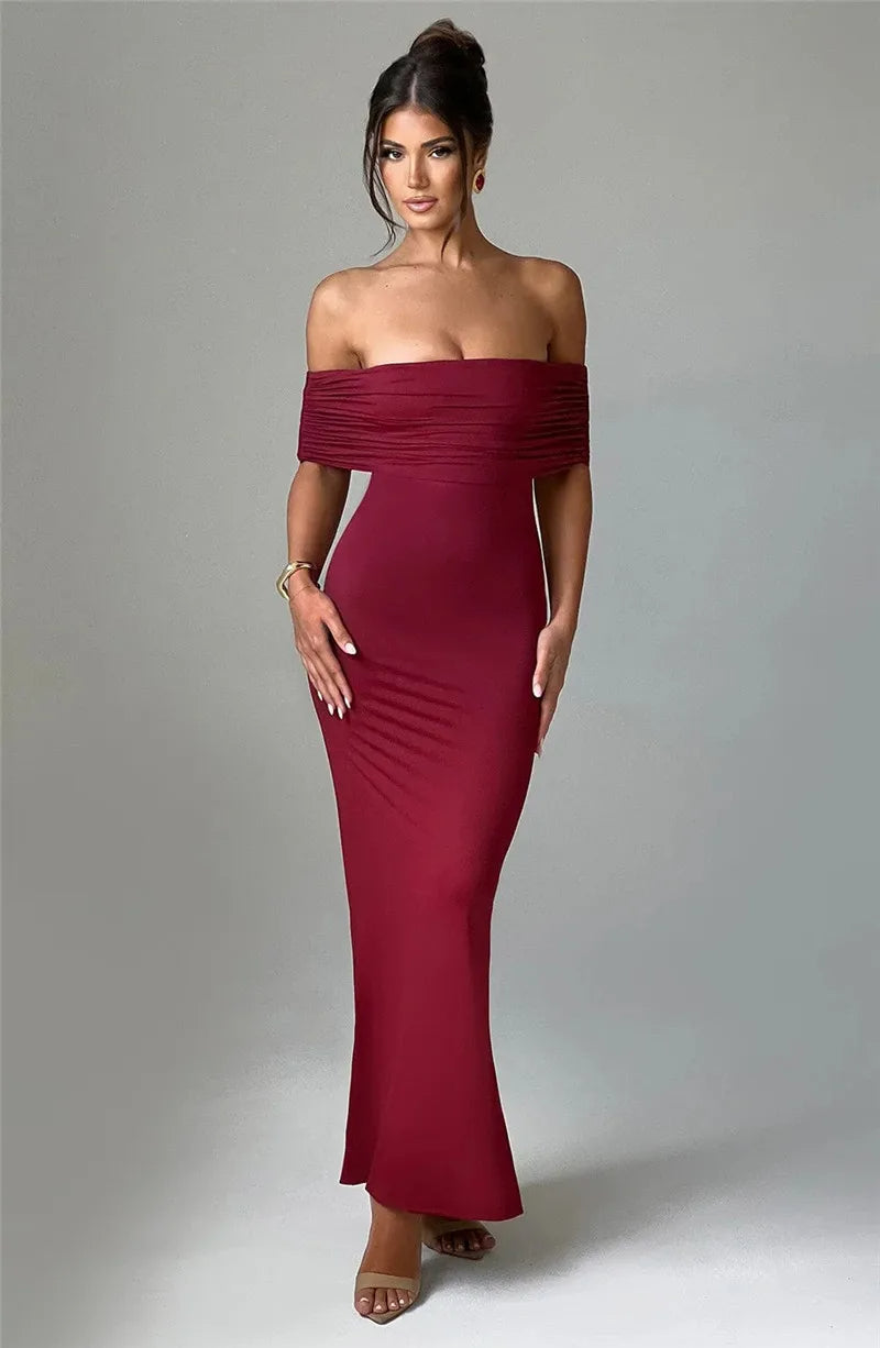 Robe maxi dos nu sans bretelles pour femmes