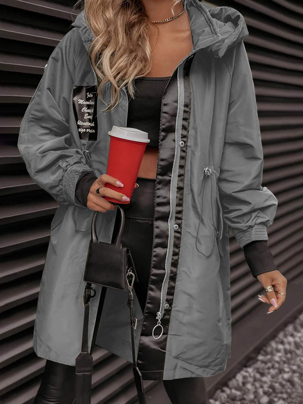 Veste à capuche à manches longues pour femme