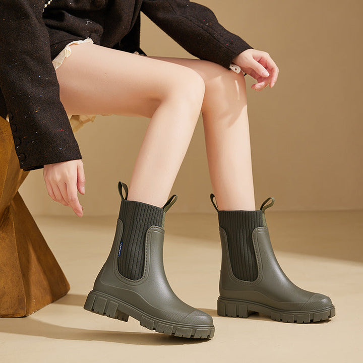 Bottes de pluie en caoutchouc imperméables Heidi-Mode avec semelle antidérapante