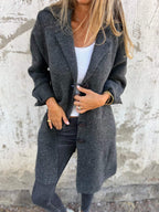 Cardigan décontracté chic à col revers avec poches