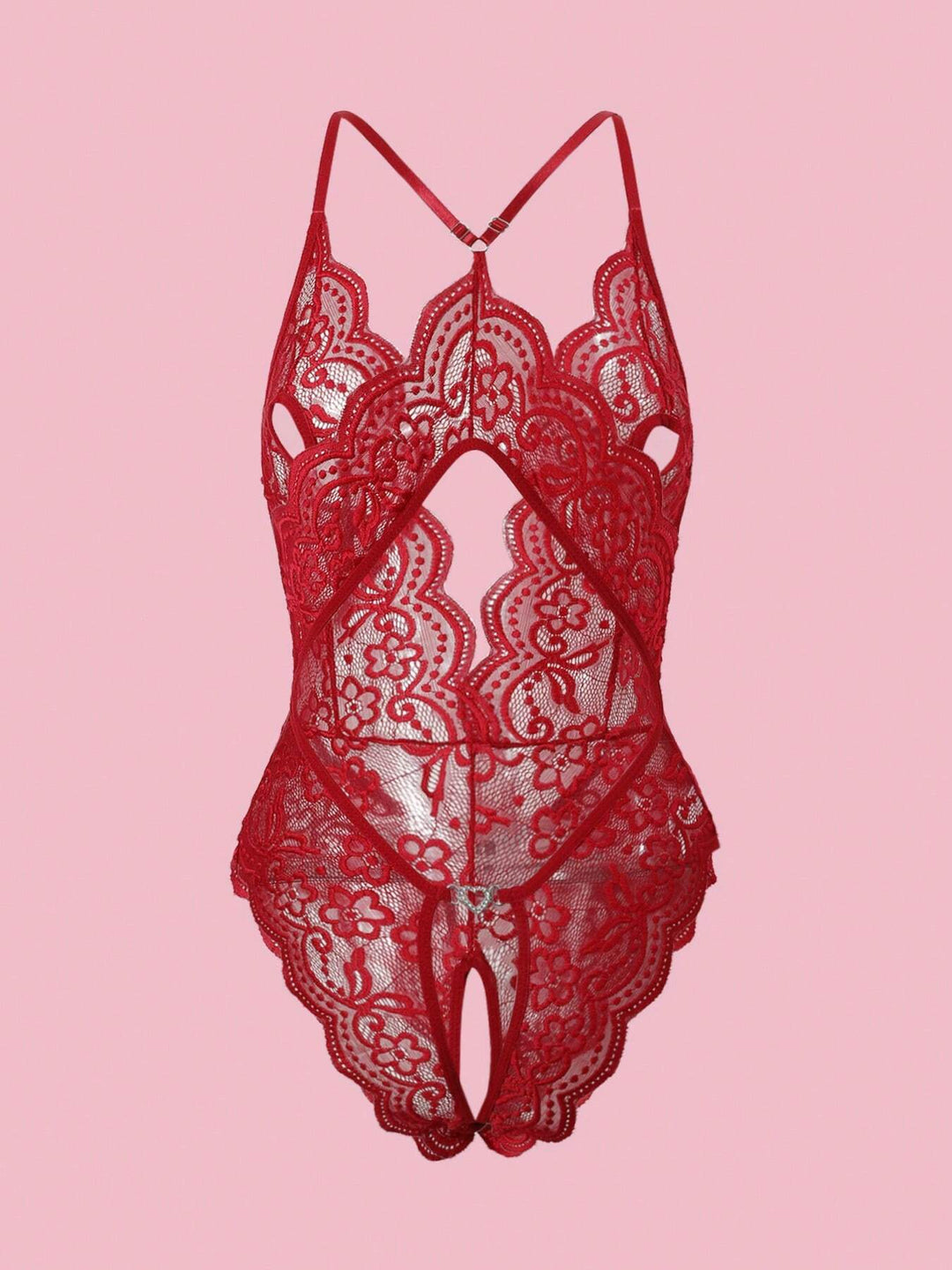 Body érotique pour femme en dentelle, dos nu avec décolleté plongeant en V