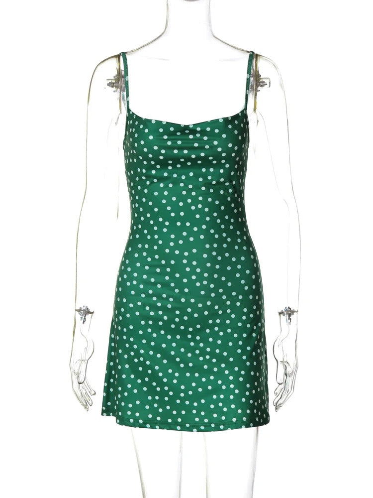 Pauline Laurent® | Robe courte à pois et bretelles fines