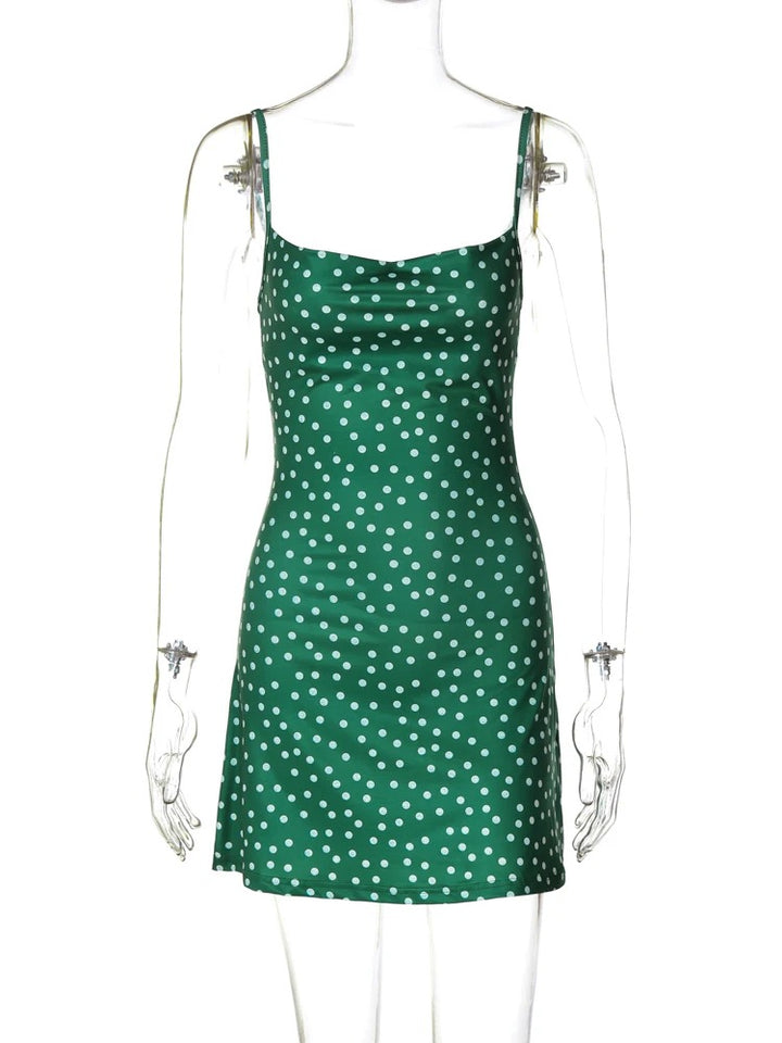 Pauline Laurent® | Robe courte à pois et bretelles fines