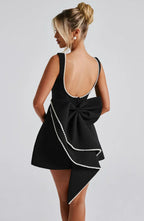 Robe de cocktail pour femme à dos noué