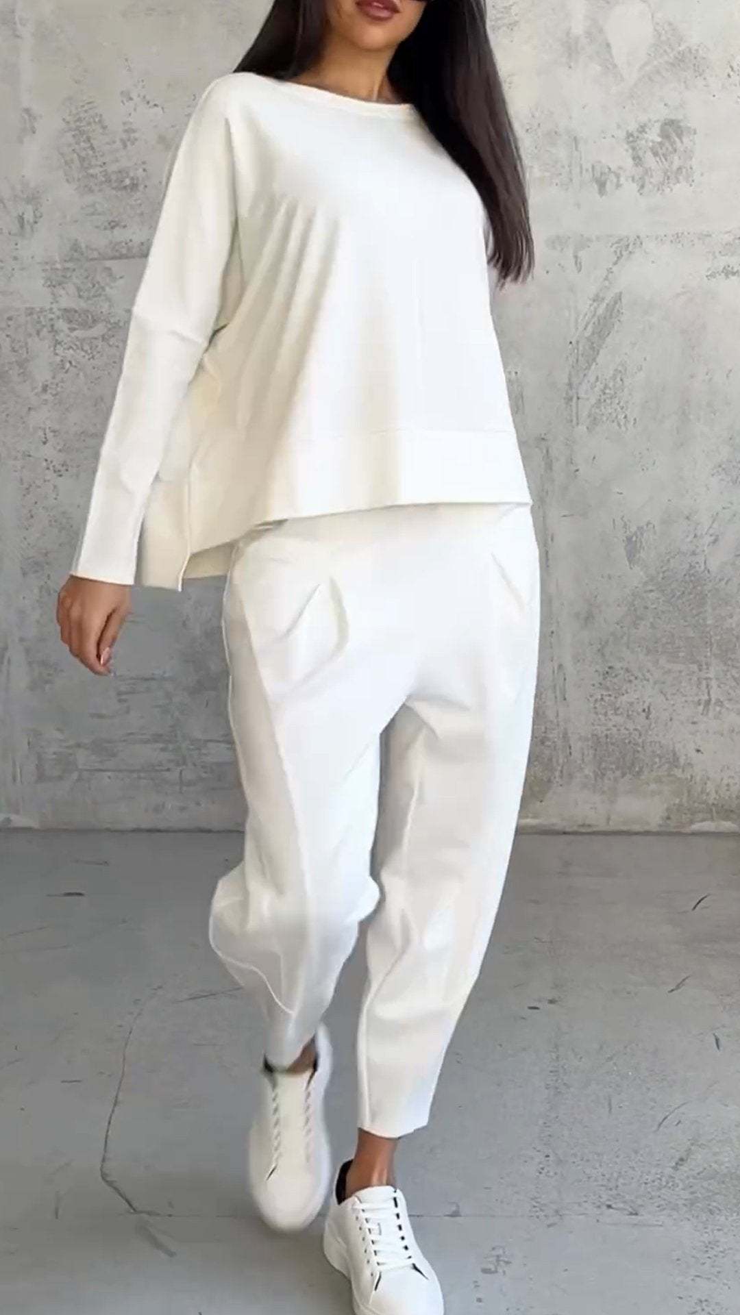 Ensemble d'intérieur en tricot douillet deux pièces