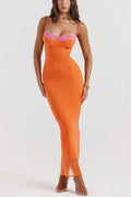Robe Midi Moulante En Dentelle Femme