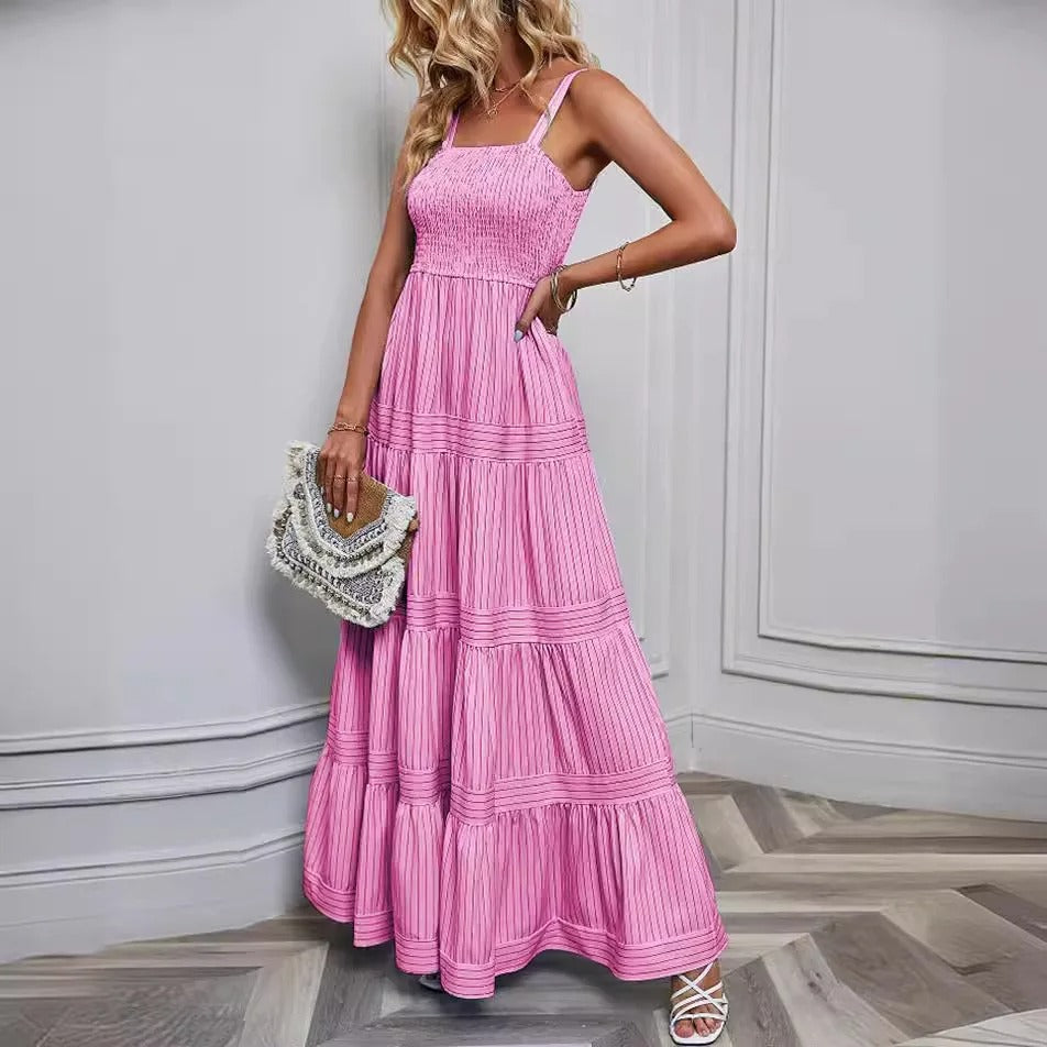 Sophie Paris | Robe à fines bretelles à rayures