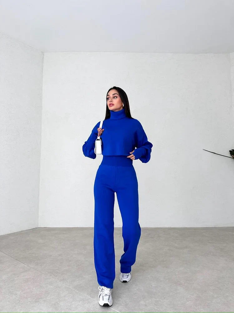 Ensemble de gants en maille col roulé confortable