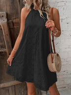 Sophie Paris | Robe Mini à Col Grec en Oeillet avec Coupe Flatteuse