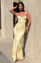 Robe maxi en velours pour femme