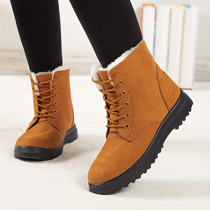 Bottes d'hiver à lacets CozyStep pour femmes avec doublure chaude