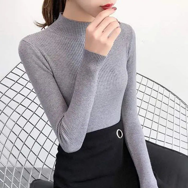 Pull en laine côtelée confortable pour femmes