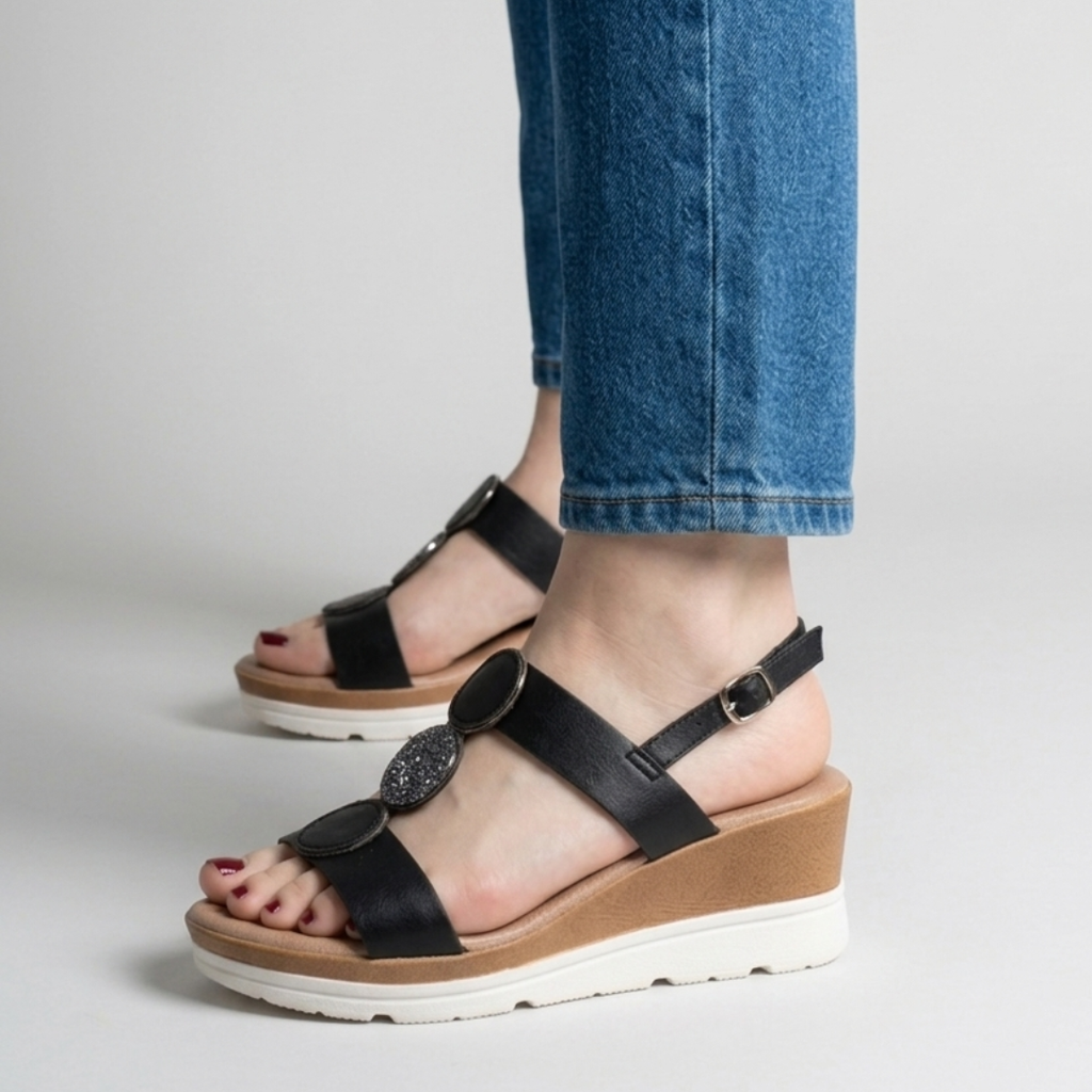 Sandale confortable à talon compensé élégant pour femmes
