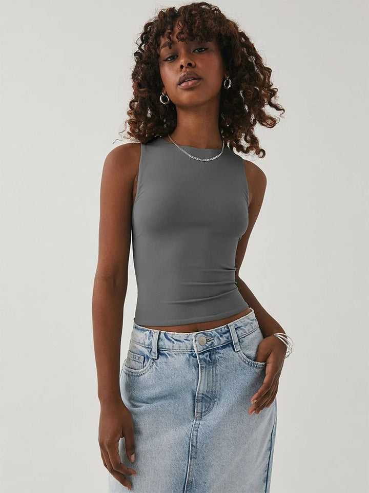 Léa Blanchet® | Basic Ärmelloses Cropped Top