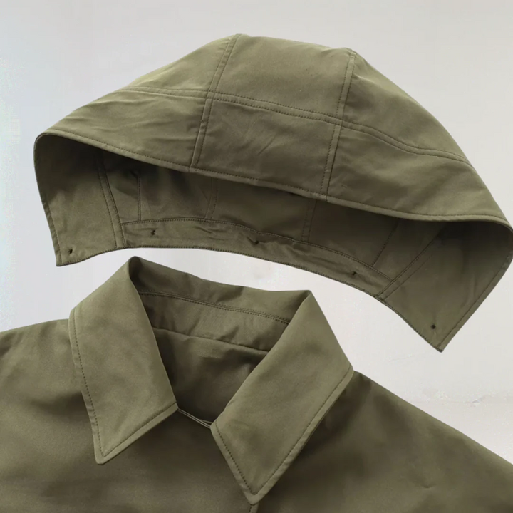 Trench-coat court à capuche chic pour femmes