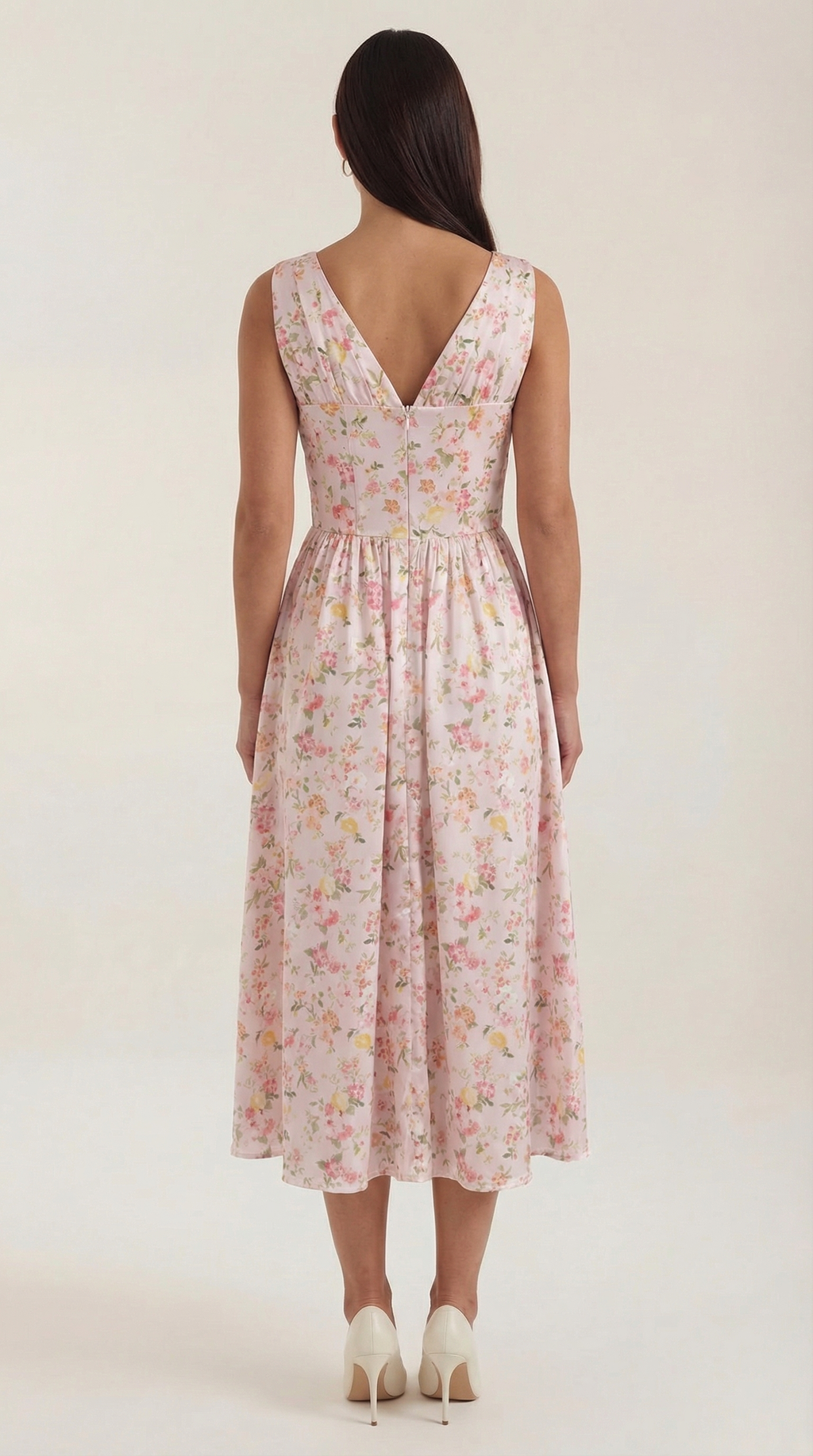 Robe mi-longue d'été corset pour femme