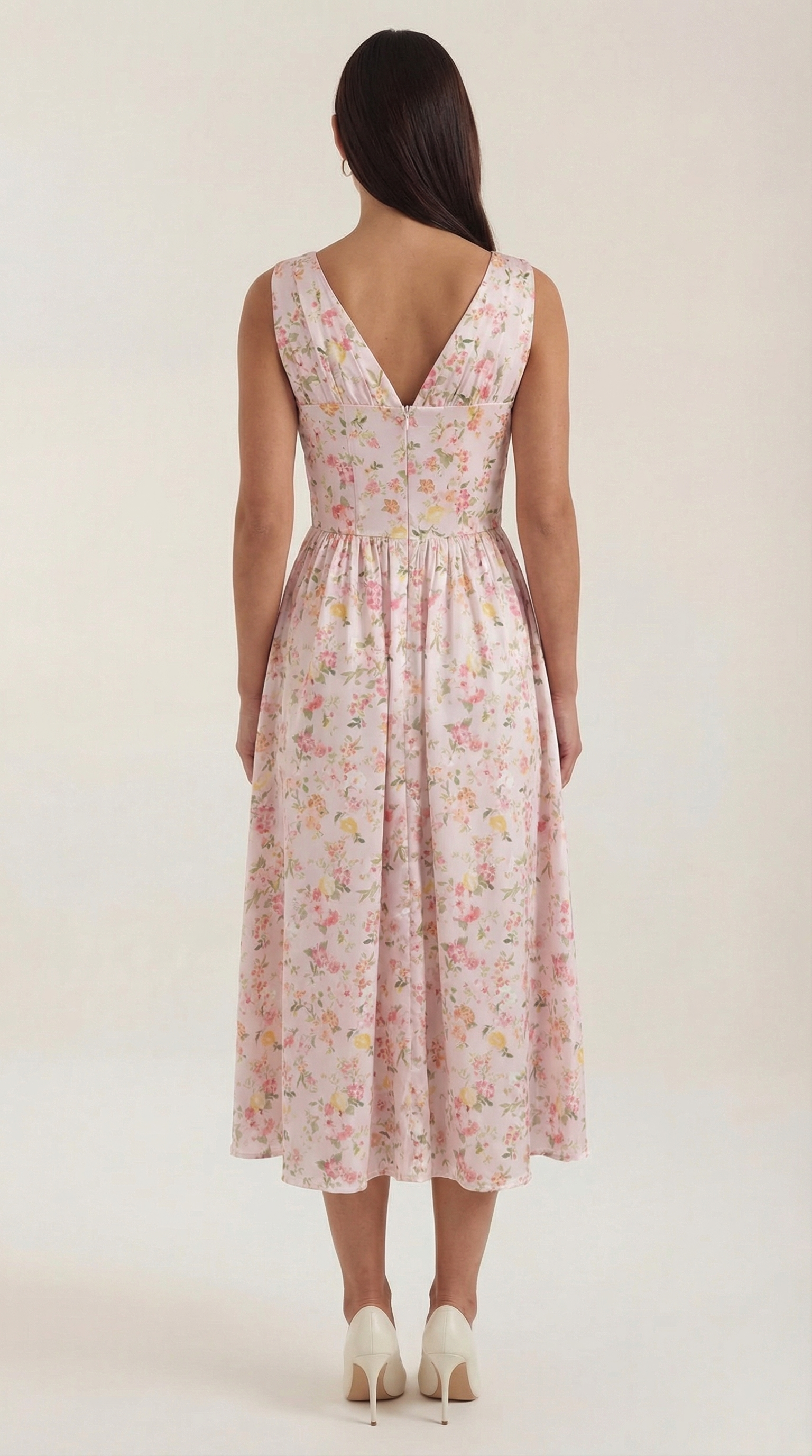 Robe mi-longue d'été corset pour femme