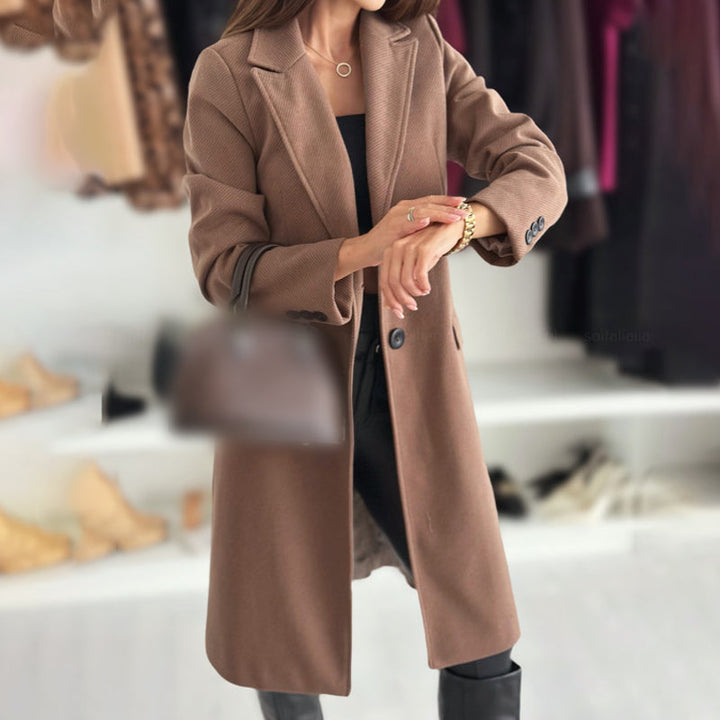 Manteau d'hiver long chic en laine pour femme