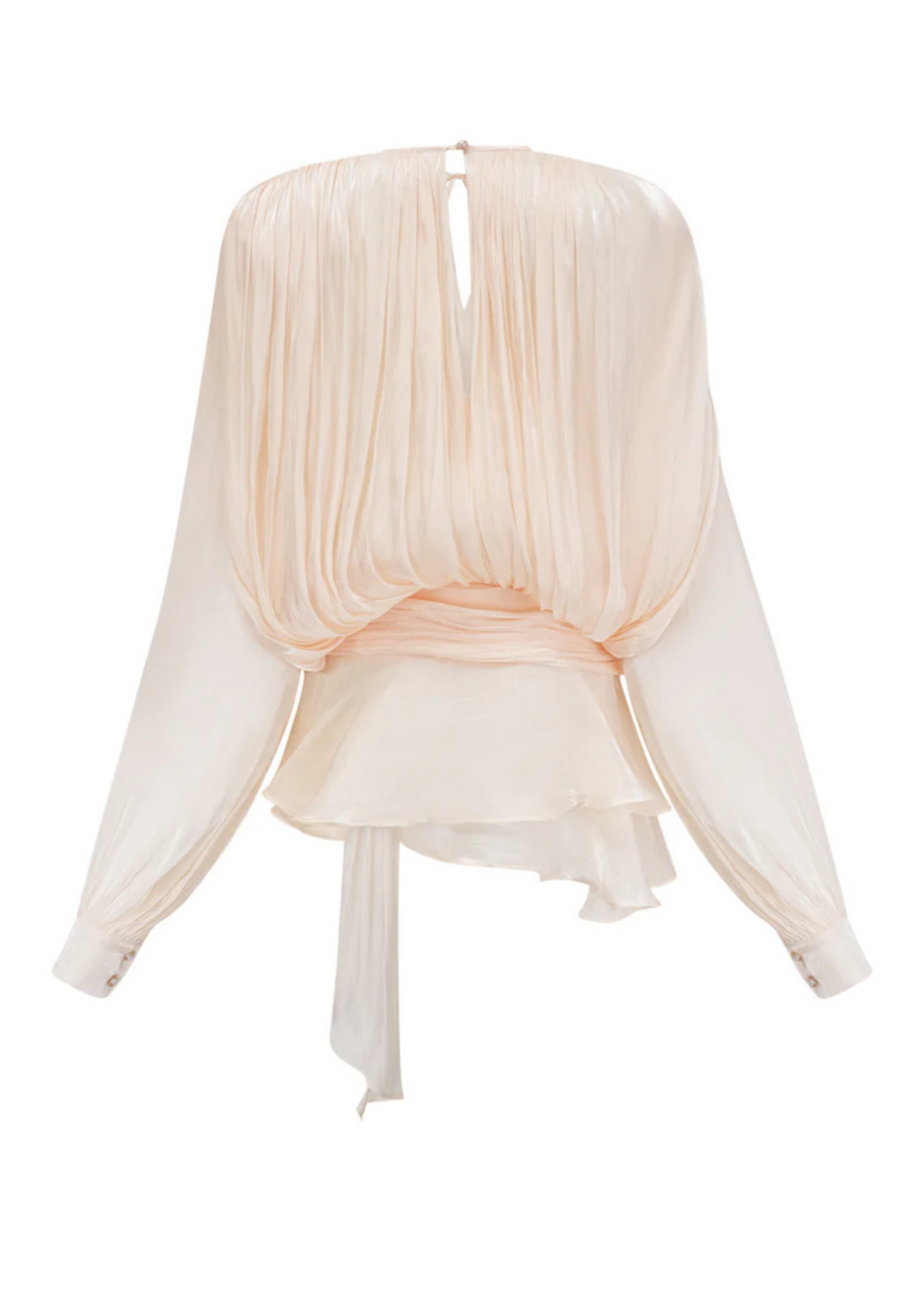 Robe mi-longue en satin champagne Estelle