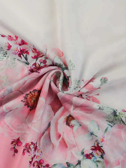 Océane Dubois® | T-shirt avec motif floral et détails en dentelle