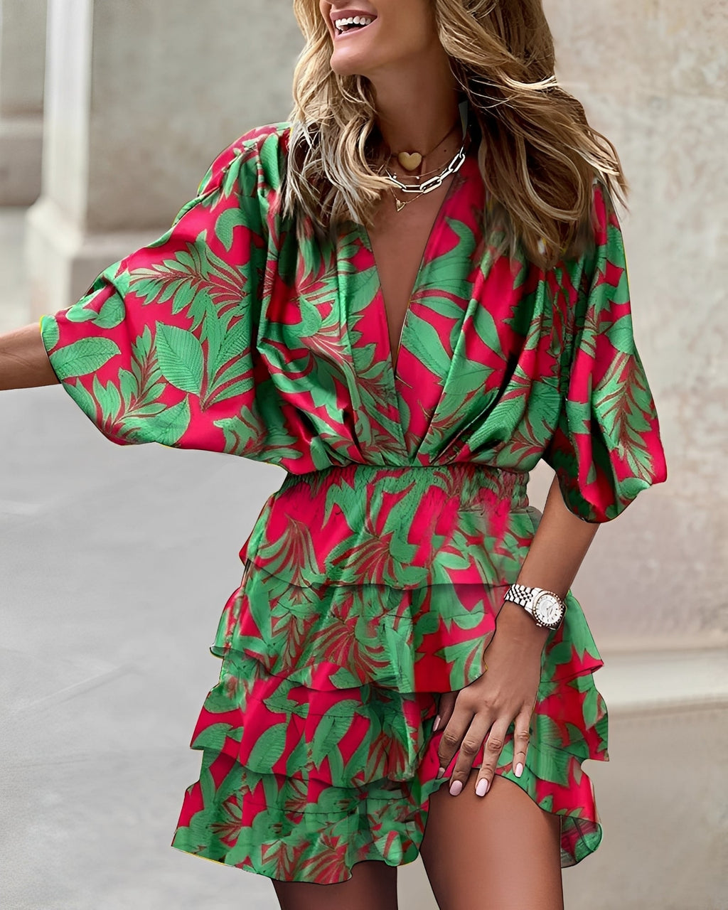 Robe courte asymétrique pour femmes Élégante Moderne Confortable