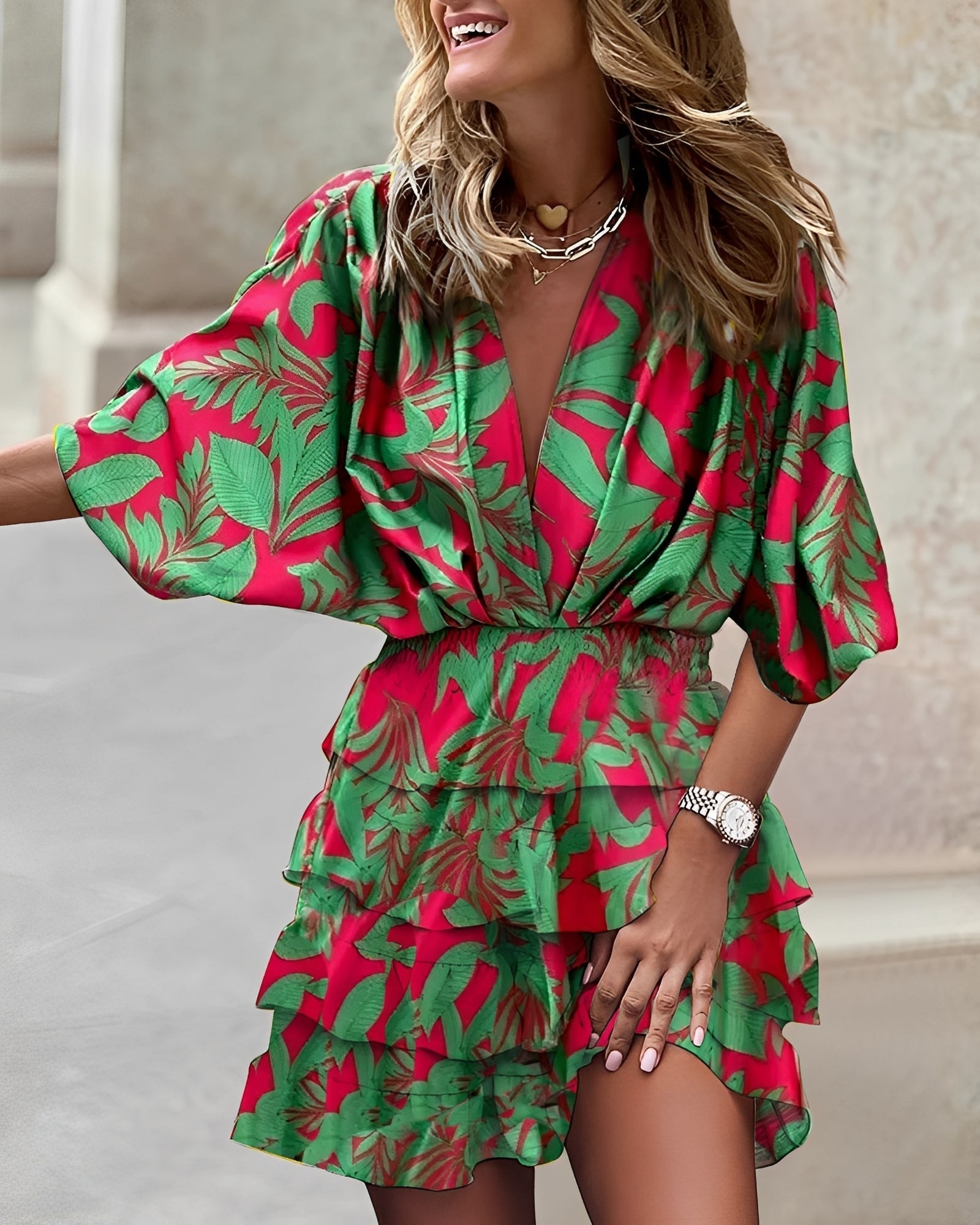 Robe courte asymétrique pour femmes Élégante Moderne Confortable