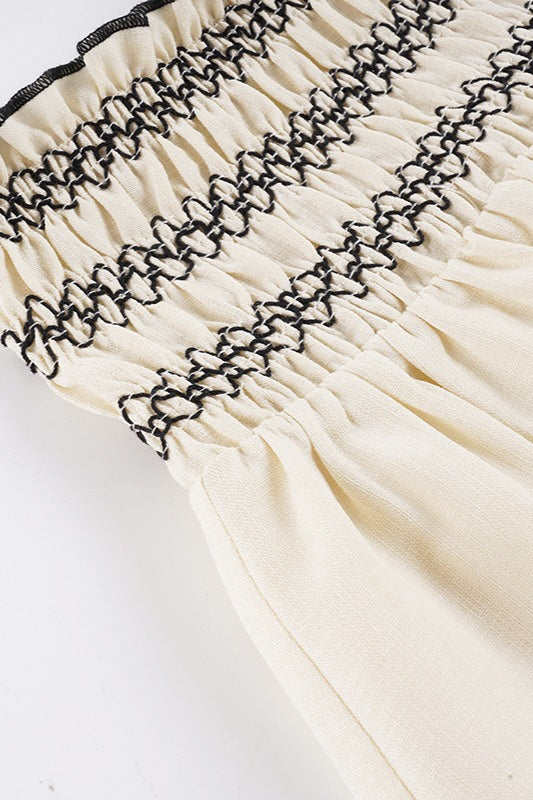Vue arrière de la jupe maxi froncée pour femme