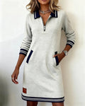 Robe en maille sportive avec col zippé