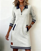 Robe en maille sportive avec col zippé