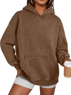 Sweat à capuche oversize effet délavé acide