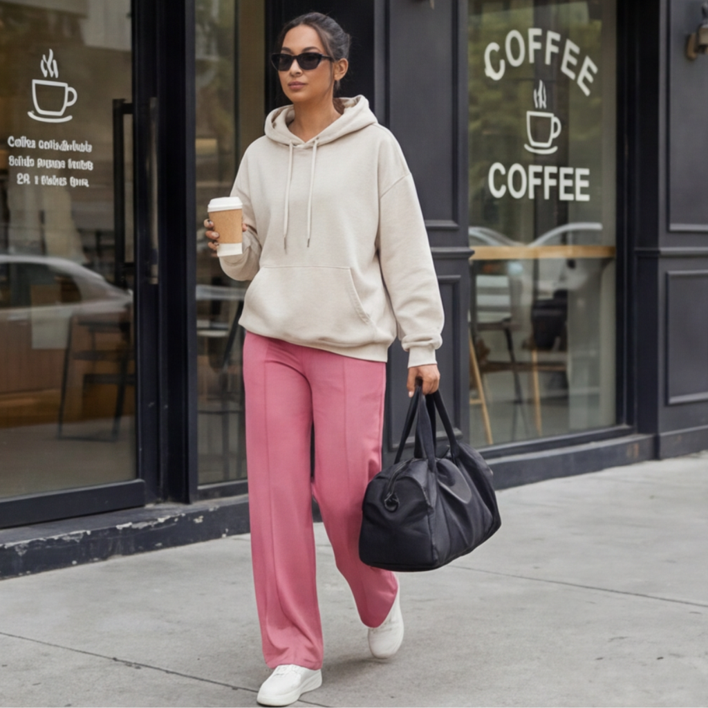 Pantalon de yoga à jambes larges avec taille croisée
