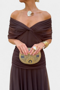 Robe longue plissée élégante à fleurs pour femme