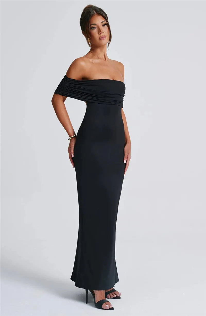 Robe maxi dos nu sans bretelles pour femmes