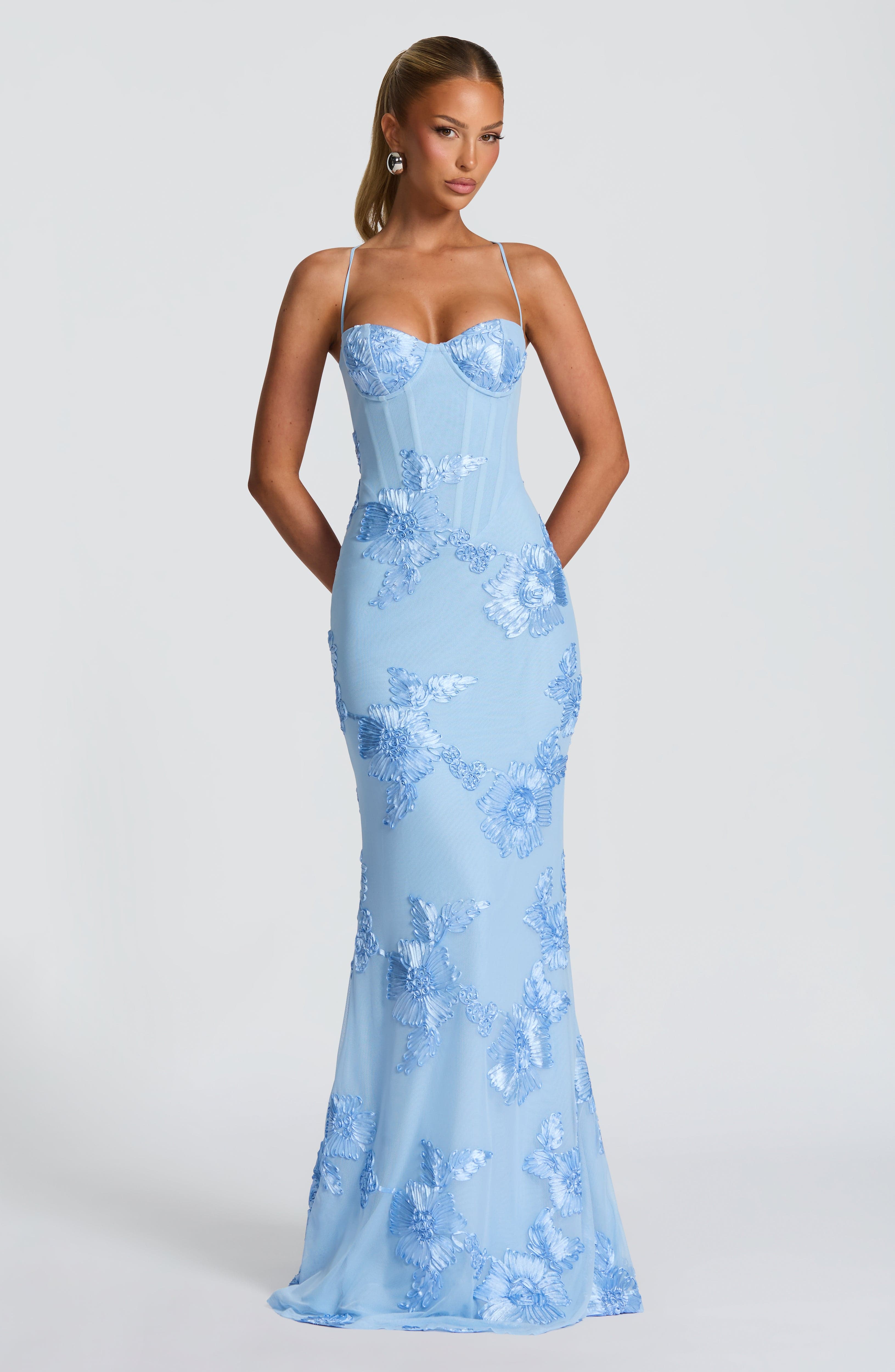 Robe maxi en velours pour femme