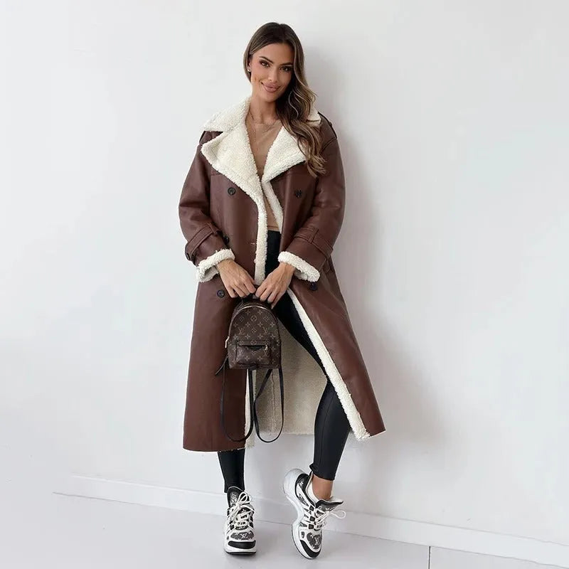 Sophie Paris® | Manteau en laine avec doublure en fausse fourrure