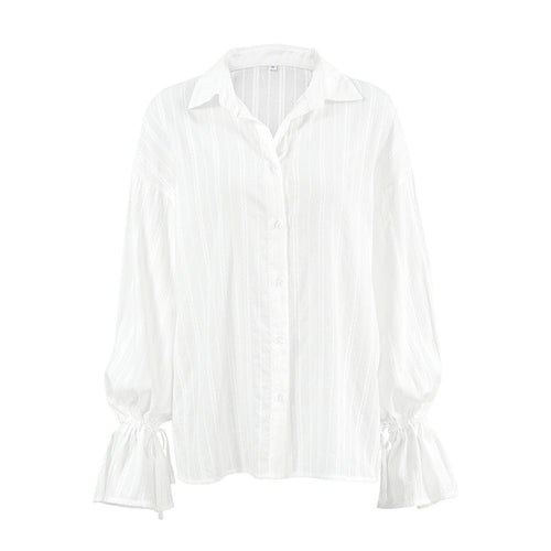 Blouse rayée à poignets noués pour femmes