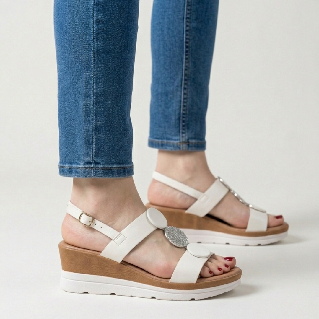 Sandale confortable à talon compensé élégant pour femmes