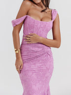 Robe Maxi Fleurie Bleuets